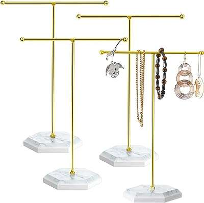 4 ensembles de porte colliers en t support à bijoux en métal plaqué. DIAYTAR COTE D'IVOIRE  - votre guichet unique pour des produits discount dans tous les domaines. Redécorez votre maison, améliorez votre cuisine, restez à la pointe de la mode et profitez des derniers gadgets, le tout à des prix exceptionnels. Dites adieu aux achats coûteux et bienvenue aux bonnes affaires !