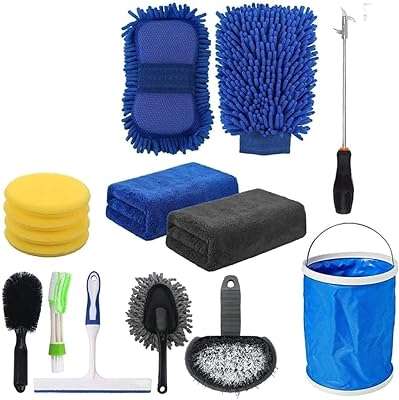 Kit de nettoyage de voiture avec sac seau pliable gants éponge serviettes. DIAYTAR COTE D'IVOIRE  - La destination en ligne pour les chasseurs de bonnes affaires ! Parcourez notre sélection incroyable de produits discount, comprenant tout, des appareils ménagers aux gadgets dernier cri. Faites des économies sans sacrifier la qualité avec DIAYTAR COTE D'IVOIRE .