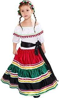 Mejartico longue robe d'halloween traditionnelle mexicaine pour filles costume de danse. DIAYTAR COTE D'IVOIRE  - le secret des bonnes affaires en ligne. Simplifiez vos achats et réalisez des économies substantielles grâce à notre sélection éclectique comprenant des articles pour votre maison, des gadgets high-tech, des produits informatiques et des vêtements branchés, tous à des prix imbattables.