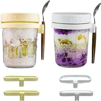 Bocaux mason à flocons d'avoine de nuit avec couvercles cuillère clip de cuillère fixe en silicone. Découvrez DIAYTAR COTE D'IVOIRE, votre destination en ligne pour des bonnes affaires sans compromis sur la qualité. Parcourez notre large éventail de produits discount allant de l'électroménager à l'informatique en passant par la mode et les gadgets. Faites de vraies économies en choisissant le meilleur rapport qualité-prix.