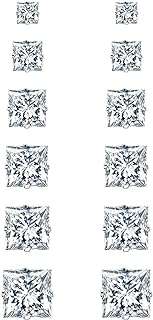 Ensemble de 6 paires de boucles d'oreilles à tige en acier inoxydable de 20 g pour femmes