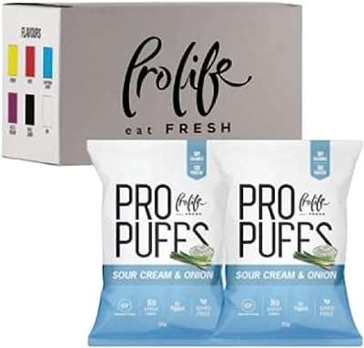 Pro life puffs sour chips crème & oignon (20 pièces dans une boîte). Faites des économies intelligentes avec DIAYTAR COTE D'IVOIRE  ! Découvrez notre assortiment discount de produits pour la maison, l'électroménager, l'informatique, la mode et les gadgets. Profitez de prix réduits sans compromis sur la qualité, et offrez-vous tout ce dont vous avez besoin à petit prix.