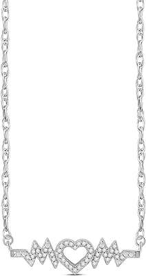Collier pendentif lifeline pulse en argent sterling 1 10 carat avec diamant. DIAYTAR COTE D'IVOIRE  - votre source incontournable de produits discount en ligne. Avec notre sélection diversifiée allant de la maison à l'électroménager, de l'informatique à la mode, profitez de tarifs défiant toute concurrence. Faites des économies intelligentes et commandez dès maintenant !