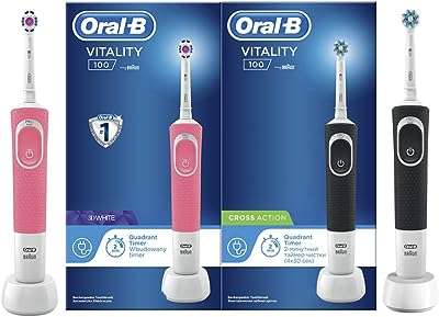 Brosse à dents électrique rechargeable oral b d100 vitality noir & rose 1+1 avec prise. DIAYTAR COTE D'IVOIRE  est votre destination en ligne pour des offres incroyables. Parcourez notre collection variée de produits discount, comprenant des articles pour la maison, l'électroménager, l'informatique, la mode et les gadgets, et découvrez des prix imbattables qui correspondent à toutes les bourses.
