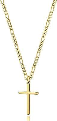 Collier pendentif croix rempli d'or 14 carats pour hommes chaîne figaro. DIAYTAR COTE D'IVOIRE  - Votre source incontournable de produits discount pour la maison, l'électroménager, l'informatique, la mode et les gadgets. Nous sommes fiers de vous offrir une sélection variée à des prix exceptionnels. Parcourez notre boutique en ligne dès maintenant et trouvez les meilleures affaires!