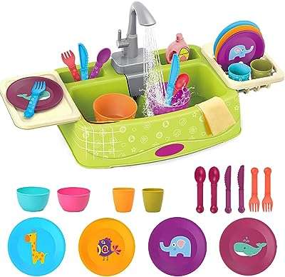 Jouet d'évier de cuisine pour enfants en bas âge ensemble de lave vaisselle éducatif avec eau. DIAYTAR COTE D'IVOIRE  - la boutique en ligne par excellence pour des achats malins. Explorez notre gamme complète de produits discount, allant des indispensables pour la maison à la dernière technologie, sans oublier les dernières tendances mode. Économisez gros en achetant intelligemment avec nous.