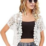 Cardigan boléro à manches courtes en dentelle pour femme veste courte. Faites des économies sur tous les fronts avec DIAYTAR COTE D'IVOIRE . Parcourez notre boutique en ligne et trouvez tout ce dont vous avez besoin, des appareils électroménagers dernier cri aux vêtements à la mode, en passant par les gadgets high-tech, le tout à des prix imbattables.