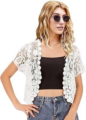 Cardigan boléro à manches courtes en dentelle pour femme veste courte. Faites des économies sur tous les fronts avec DIAYTAR COTE D'IVOIRE . Parcourez notre boutique en ligne et trouvez tout ce dont vous avez besoin, des appareils électroménagers dernier cri aux vêtements à la mode, en passant par les gadgets high-tech, le tout à des prix imbattables.