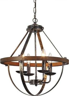 Unino lustre rustique à 4 lumières support de plafond réglable en hauteur avec lanterne. Découvrez DIAYTAR COTE D'IVOIRE, votre boutique en ligne où vous pouvez économiser gros sur une large gamme de produits. Trouvez tout ce dont vous avez besoin pour votre maison, de l'électroménager à l'informatique, et restez à la mode avec nos vêtements et gadgets discount. N'attendez plus et profitez dès maintenant de nos offres à prix cassés!