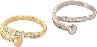 Bague en acier plaqué or brillant avec cristal de zircone cubique éblouissant pour femme. DIAYTAR COTE D'IVOIRE  est la boutique en ligne idéale pour les chasseurs de bonnes affaires. Explorez notre vaste choix de produits à prix discount, parmi lesquels l'électroménager, l'informatique, la mode et les gadgets, et économisez tout en vous faisant plaisir !