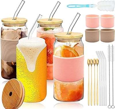 [lot de 4] tasses en verre avec couvercles en bambou et paille. Vous recherchez des produits discount à prix cassés ? DIAYTAR COTE D'IVOIRE  est là pour vous ! Découvrez notre catalogue en ligne et trouvez tout ce dont vous avez besoin, de l'électroménager aux articles pour la maison, en passant par l'informatique, la mode et les meilleurs gadgets du moment. Faites des économies sans compromettre votre style !