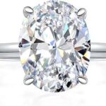 Bague de fiançailles solitaire en argent sterling 925 imitation diamant zircone