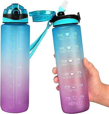 Bouteille d'eau 1 l avec infuseur de marquage du temps sans bpa fitness et sports. DIAYTAR COTE D'IVOIRE, votre partenaire de shopping discount en ligne, regroupe une large gamme de produits à prix cassés pour tous les amateurs de bonnes affaires. Faites des économies sur vos achats de la maison à l'électroménager, de l'informatique à la mode, grâce à DIAYTAR COTE D'IVOIRE !