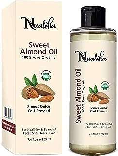 Huile d'amande douce biologique certifiée nualoha 220 ml hydratante naturelle 100% pure