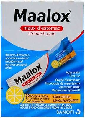 Liquide pour douleurs d'estomac maalox (20 sachets 43 ml). DIAYTAR COTE D'IVOIRE  - votre partenaire pour un shopping discount en ligne réussi. Parcourez notre assortiment complet de produits discount, incluant tout ce dont vous avez besoin pour la maison, l'électroménager, l'informatique, la mode et les gadgets. Profitez de nos prix avantageux et faites des économies sur vos achats en ligne, sans compromis sur la qualité.