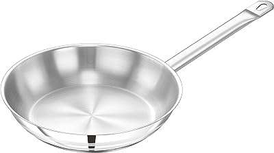 Poêle à frire prestige en acier inoxydable grand manche de 18. DIAYTAR COTE D'IVOIRE  - Votre guichet unique pour des achats discount en ligne. Découvrez notre catalogue diversifié regorgeant de produits pour la maison, l'électroménager, l'informatique, la mode et les gadgets, le tout à des prix avantageux. Naviguez facilement sur notre site convivial et trouvez les meilleures offres pour vos besoins du quotidien.
