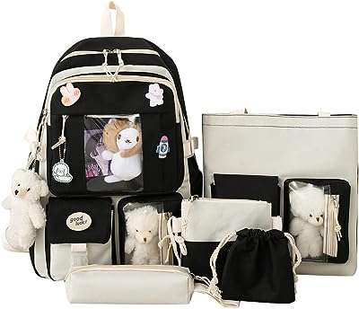 Sac à dos kawaii avec breloques et épingles kawaii ensemble de 5. DIAYTAR COTE D'IVOIRE  - votre source incontournable de produits discount en ligne. Avec notre sélection diversifiée allant de la maison à l'électroménager, de l'informatique à la mode, profitez de tarifs défiant toute concurrence. Faites des économies intelligentes et commandez dès maintenant !