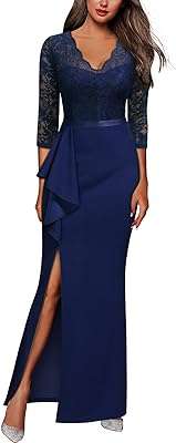 Robe de soirée longue à volants et manches mi longues pour femme. DIAYTAR COTE D'IVOIRE, votre boutique en ligne préférée pour dénicher des produits à prix discount. Rendez-vous sur notre site pour trouver toutes les bonnes affaires de la maison à l'électroménager en passant par les gadgets high-tech. Ne sacrifiez pas la qualité pour économiser, optez pour DIAYTAR COTE D'IVOIRE  !