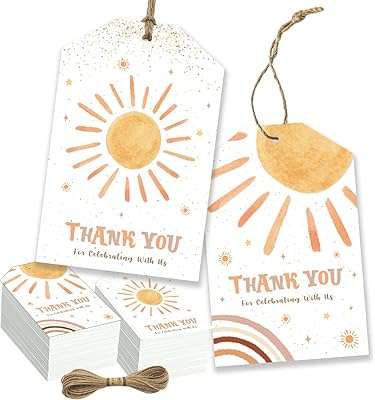 Décorations d'anniversaire premier vol autour du soleil 50 pièces étiquettes de remerciement. DIAYTAR COTE D'IVOIRE  - optimisez votre budget sans sacrifier la qualité ! Découvrez notre sélection discount allant des articles de mode aux équipements électroménagers, pour des économies garanties.