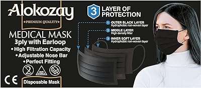 Masque médical noir alokozzi chirurgical jetable certifié ce. Envie de faire de bonnes affaires ? Optez pour DIAYTAR COTE D'IVOIRE, votre destination en ligne pour des produits discount de la maison à l'informatique, vous offrant des réductions exclusives sur une large sélection d'articles.