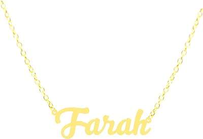 Collier prénom farah plaqué or 21 carats. Faites des économies sans compromis chez DIAYTAR COTE D'IVOIRE, votre destination de shopping en ligne pour des produits discount de qualité supérieure, allant des appareils électroniques à la décoration d'intérieur.