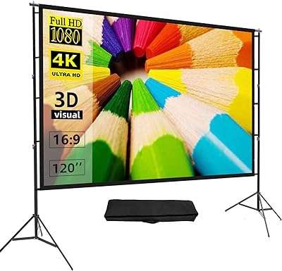 Écran de projecteur avec support écran portable de 120 pouces 4k hd. Explorez DIAYTAR COTE D'IVOIRE  et économisez gros sur une variété de produits pour la maison, y compris des appareils électroménagers dernier cri, des gadgets innovants et des articles à la mode, à des tarifs imbattables.