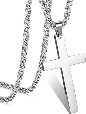 Collier pendentif croix pour hommes en acier inoxydable amzobin argent petit. DIAYTAR COTE D'IVOIRE  : votre boutique en ligne discount préférée ! Faites des économies sur des articles essentiels pour votre vie quotidienne, de l'électroménager à l'informatique en passant par la mode et les gadgets. Ne cherchez plus, les meilleurs prix sont chez nous !