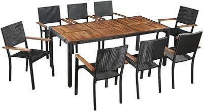 Ensemble de salle à manger d'extérieur susani 9 pièces ensemble jardin table et chaise. DIAYTAR COTE D'IVOIRE  vous ouvre les portes d'un univers de bonnes affaires. Découvrez notre large gamme de produits discount, allant des indispensables de la maison aux dernières tendances mode, en passant par les gadgets innovants. Profitez d'offres exceptionnelles et de prix imbattables pour des achats malins et éclairés.