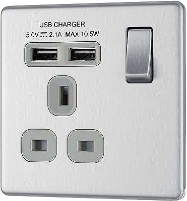 Pg prise électrique simple principale 2.1a avec 2 x usb gris. DIAYTAR COTE D'IVOIRE  - Le paradis du shopping en ligne pour les amateurs d'affaires à prix réduit. Parcourez notre sélection de produits discount pour la maison, l'électroménager, l'informatique et bien plus encore. Réalisez de belles économies sans faire de compromis sur la qualité.