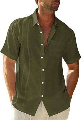 Chemise de plage boutonnée en coton et lin à manches courtes du camp. DIAYTAR COTE D'IVOIRE, votre destination shopping pour des réductions imbattables ! Parcourez notre vaste sélection de produits à petits prix, des appareils électroménagers aux accessoires informatiques, en passant par les tenues tendance et les gadgets à la pointe de la technologie. Restez à la mode tout en économisant avec nos offres exceptionnelles !