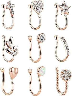 9pcs clip en acier inoxydable sur lèvre oreille pince nez sur boucles d'oreilles faux nez pour femmes. Exprimez votre style sans dépenser une fortune avec DIAYTAR COTE D'IVOIRE . Découvrez notre collection de vêtements tendance à prix discount, des dernières innovations de la mode aux classiques intemporels. Soyez à la mode sans vous ruiner, seulement avec DIAYTAR COTE D'IVOIRE .