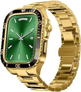 Boîtier compact et bracelet de montre en acier inoxydable compatible avec apple. DIAYTAR COTE D'IVOIRE  - votre partenaire pour un shopping discount en ligne réussi. Parcourez notre assortiment complet de produits discount, incluant tout ce dont vous avez besoin pour la maison, l'électroménager, l'informatique, la mode et les gadgets. Profitez de nos prix avantageux et faites des économies sur vos achats en ligne, sans compromis sur la qualité.