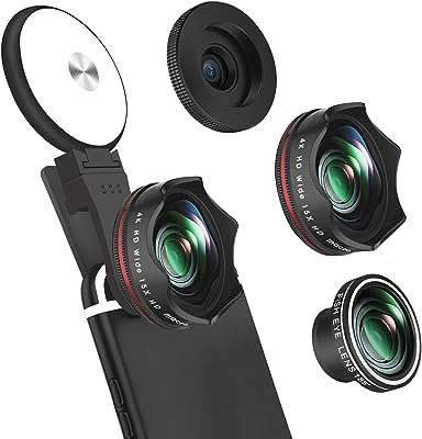 Anneau lumineux pour selfie avec objectif d'appareil photo mobile flash led