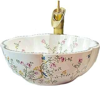 Lavabo de salle de bain en céramique de couleur blanche dessus de meuble lavabo en forme fleur et motif. DIAYTAR COTE D'IVOIRE, votre destination shopping pour toutes les bonnes affaires. Découvrez notre large gamme de produits discount, des accessoires de mode aux articles pour animaux de compagnie. Faites des économies sur tous vos achats avec DIAYTAR COTE D'IVOIRE .