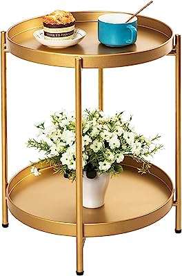 Table d'appoint ronde : table pliante en métal à 2 niveaux antirouille et résistante. DIAYTAR COTE D'IVOIRE  vous offre des produits discount exceptionnels, sans compromis sur la qualité. Parcourez notre sélection variée comprenant des appareils électroménagers fiables, des gadgets innovants et des tendances mode à des prix défiant toute concurrence.