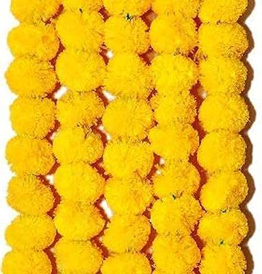 Lot de 5 cordes de fausses fleurs de calendula pour la décoration maison diwali du festival. DIAYTAR COTE D'IVOIRE  : la référence en matière d'achats discount en ligne ! Découvrez notre large sélection de produits à des prix imbattables, de la maison à l'électroménager, en passant par l'informatique et la mode. Grâce à nos offres exclusives, faites-vous plaisir sans vous ruiner et profitez d'une qualité inégalée !