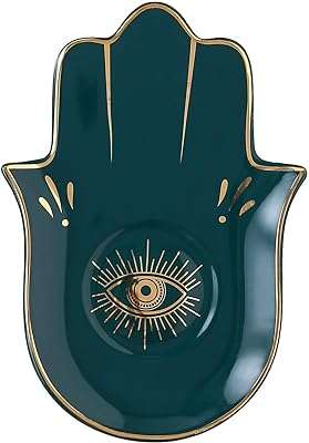 Plat à bijoux en céramique hamsa mauvais œil avec main de fatima clé et porte bibelots. Découvrez DIAYTAR COTE D'IVOIRE, la référence en ligne pour des achats discount. Trouvez tout ce dont vous avez besoin, des articles de maison aux dernières innovations technologiques, sans vous ruiner. Avec notre sélection variée et nos prix compétitifs, vous êtes sûr de trouver les meilleures affaires.