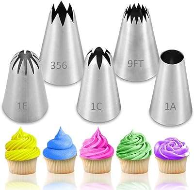 Grand jeu de douilles en acier inoxydable de 5 pièces pour décorer des gâteaux. Ne payez pas plus cher pour les mêmes produits ailleurs ! DIAYTAR COTE D'IVOIRE  propose une large gamme de produits de qualité à des prix discount. Trouvez tout ce dont vous avez besoin, des appareils ménagers aux gadgets dernier cri, et économisez de l'argent sans compromettre la qualité.
