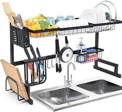 Égouttoir à vaisselle sur évier de cuisine gadgets étagère de rangement en acier. DIAYTAR COTE D'IVOIRE  - Votre adresse en ligne pour des offres discount irrésistibles. Trouvez tout ce dont vous avez besoin, du mobilier aux appareils électroniques en passant par les tendances de la mode, et profitez de nos prix imbattables. Réinventez votre façon de faire des achats et économisez dès maintenant !