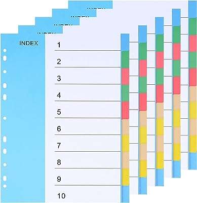 Séparateurs de fichiers a4 à 10 compartiments dossiers de cartes d'index avec plusieurs trous pour classeurs. Découvrez DIAYTAR COTE D'IVOIRE, la boutique en ligne généraliste qui propose une large sélection de produits à prix réduits : de l'électroménager à la mode en passant par l'informatique, trouvez tout ce dont vous avez besoin sans vous ruiner !