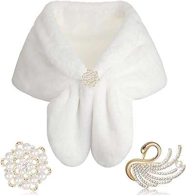 Châle en fausse fourrure léger pour mariage d'hiver écharpe enveloppante avec broche perle et strass. Rejoignez DIAYTAR COTE D'IVOIRE, votre boutique en ligne pour des articles discount de qualité. Des essentiels de la maison aux dernières tendances en matière de mode et de gadgets high-tech, nous proposons une sélection variée à des prix compétitifs. Faites des bonnes affaires dès maintenant et profitez d'un shopping en ligne facile et pratique.