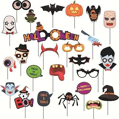 Accessoires de photomaton d'halloween 25 pièces décorations de cadeaux de fête citrouille fantôme