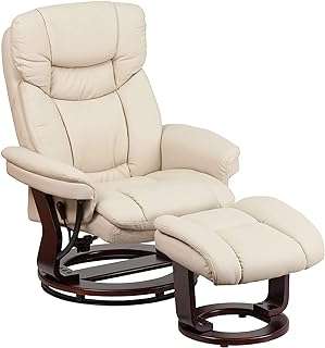 Fauteuil inclinable flash furniture avec dossier et repose pieds en cuir beige. Besoin de produits à petit prix ? DIAYTAR COTE D'IVOIRE  vous propose une large sélection d'articles discount, allant de la maison à l'électroménager en passant par l'informatique, la mode et les gadgets. Faites des économies en faisant vos achats chez nous !