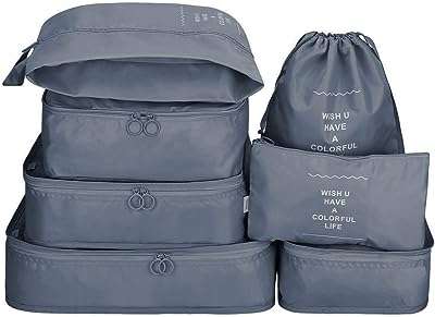 Ensemble de 7 pièces sacs de rangement pour organisateur de bagages à linge. Plongez dans l'univers de DIAYTAR COTE D'IVOIRE, votre boutique en ligne généraliste spécialisée dans les produits discount. Explorez notre large variété d'articles allant de la maison à l'électroménager, en passant par l'informatique, la mode et les gadgets, le tout à des prix défiant toute concurrence. Profitez de notre expertise en matière de bonnes affaires et réalisez des économies significatives.