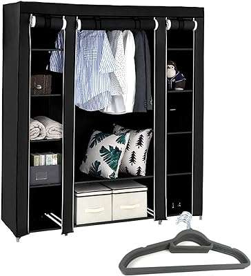 Movish organisateur de rangement portable pour penderie avec 10 cintres et housse pour suspendre les vêtements. DIAYTAR COTE D'IVOIRE, la boutique en ligne par excellence pour tous les amateurs de gadgets insolites et ludiques. Découvrez notre large sélection de produits à petit prix, parfaits pour surprendre et amuser votre entourage. De l'électronique à l'originalité débordante, laissez-vous tenter par nos gadgets innovants et créez la surprise en toutes occasions !