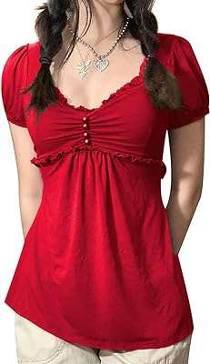 Chemises y2k très grunge pour femmes hauts esthétiques vintage pour adolescentes vêtements. Découvrez DIAYTAR COTE D'IVOIRE  et profitez de notre sélection exceptionnelle de produits discount à des prix imbattables. Que vous recherchiez des appareils électroménagers de qualité, des gadgets high-tech dernier cri ou des accessoires de mode à petit prix, vous trouverez tout cela dans notre boutique en ligne.