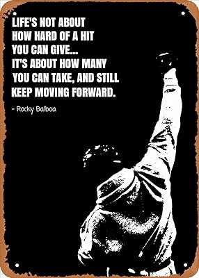 Affiche de film rétro en métal citation de rocky balboa décoration artistique. Découvrez DIAYTAR COTE D'IVOIRE, la référence en matière d'achat malin en ligne, vous proposant une large gamme de produits allant de la mode aux articles informatiques, avec des réductions exceptionnelles.