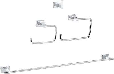 Ensemble d'accessoires de salle de bain 4 en 1 de grohe collection essential. Découvrez DIAYTAR COTE D'IVOIRE, la boutique en ligne où vous pouvez trouver tout ce dont vous avez besoin à prix réduit. Faites des économies sur les produits de la maison, l'électroménager, l'informatique, la mode et bien plus encore. Parcourez notre sélection variée et dénichez les meilleures affaires dès maintenant!
