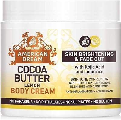 American dream crème au beurre de cacao au citron pour éclaircir et estomper la peau. Faites des économies avec DIAYTAR COTE D'IVOIRE, la boutique en ligne qui propose des produits discount pour tous. Que vous cherchiez des équipements pour la maison, des appareils électroménagers, des gadgets ou des vêtements tendance, nous avons tout ce dont vous avez besoin à des prix incroyables.