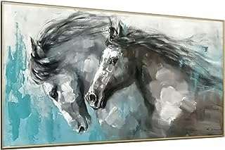 Impression d'image moderne abstraite bleu sarcelle et fer à cheval blanc sur toile.. DIAYTAR COTE D'IVOIRE, votre destination shopping en ligne pour tous vos besoins discount. Trouvez tout ce dont vous avez besoin dans une seule boutique, des articles pour la maison aux gadgets incontournables, et réalisez des économies tout en satisfaisant vos envies.